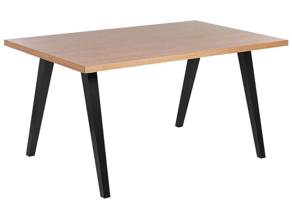 Beliani Jedálenský stôl 150 x 90 cm svetlé drevo/čierna LENISTER